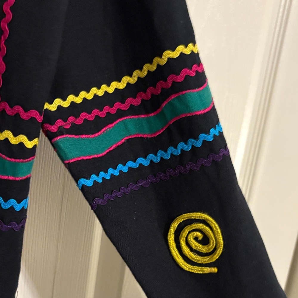 Vtg New Directions Women Funky colorful Abstract embroidered blazer jacket Small - Picture 7 of 8